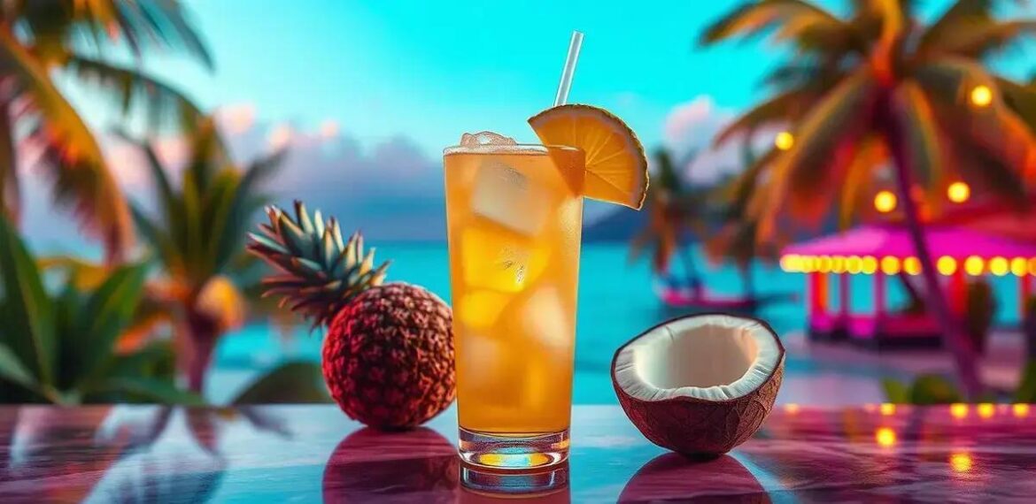 Coquetel Tropical de Abacaxi e Coco
